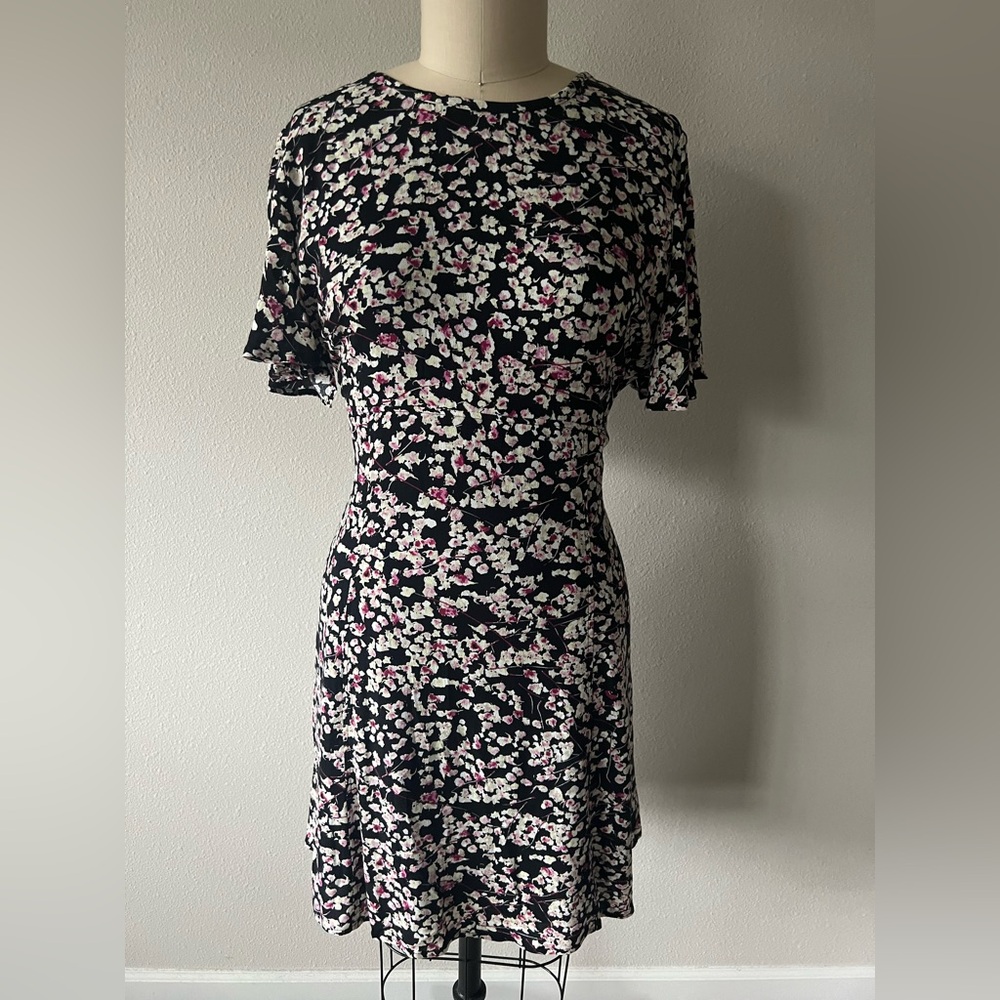 Banana Republic Floral Black and Pink‎ Dress